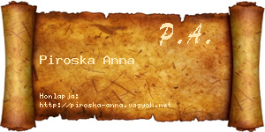 Piroska Anna névjegykártya